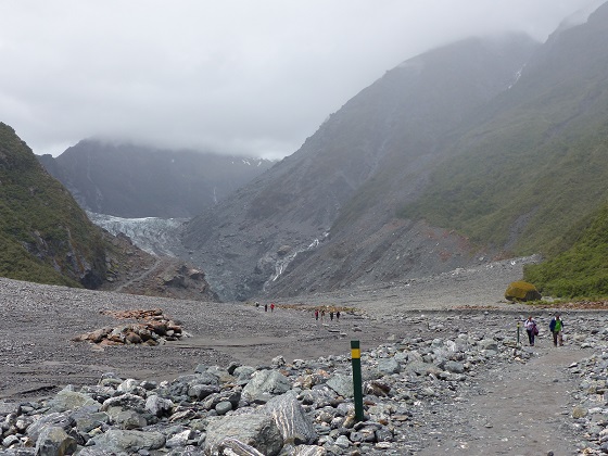Crossing the raw landscape to approach Fox Glacier, Nov 2015